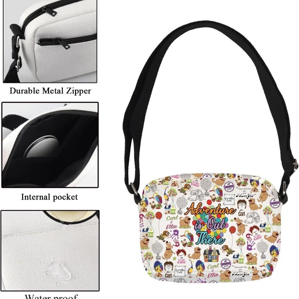 Adventure Is Out There Crossbody Bag Waterproof Polyester Travel Shoulder Bag - Picture 3 of 7